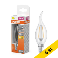 LED lampa E14 | BA35 klar | 2700K | 1,8W (25W) [Osram] 6st LOS02139