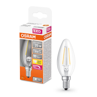 Osram LED lampa E14 | C35 klar | 2700K | 2,8W (25W) dimbar [Osram]  LOS00126