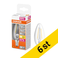 Osram LED lampa E14 | C35 klar | 2700K | 2,8W (25W) dimbar 6st [Osram]  LOS00127