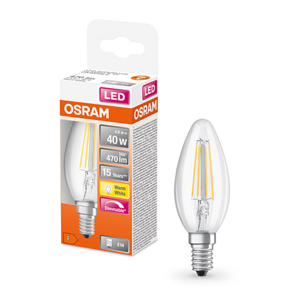 Osram LED lampa E14 | C35 klar | 2700K | 4,8W (40W) dimbar [Osram]  LOS00130 - 1