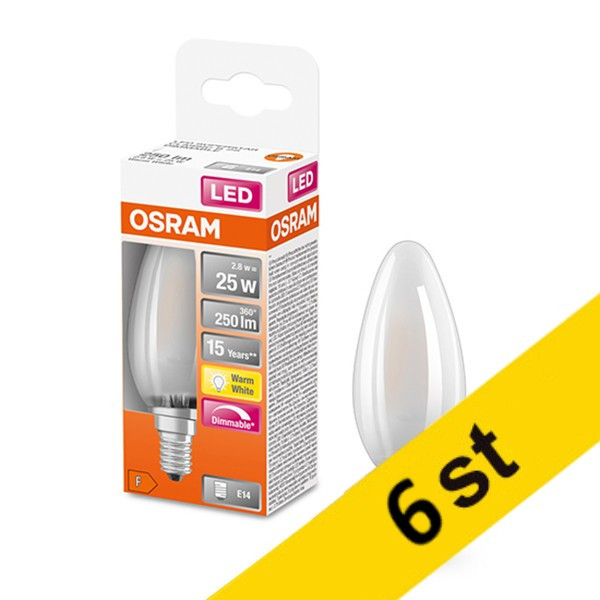 Osram LED lampa E14 | C35 matt | 2700K | 2,8W (25W) dimbar 6st [Osram]  LOS00135 - 1