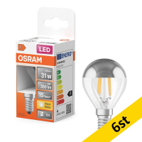 LED lampa E14 | P45 | top coated silver | 2700K | 4W (31W) [Osram] 6st LOS01692