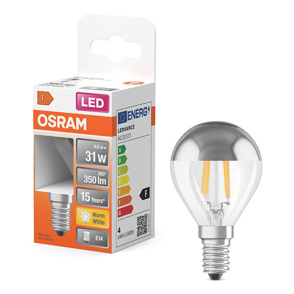 LED lampa E14 | P45 | top coated silver | 2700K | 4W (31W) [Osram] LOS01691 - 1