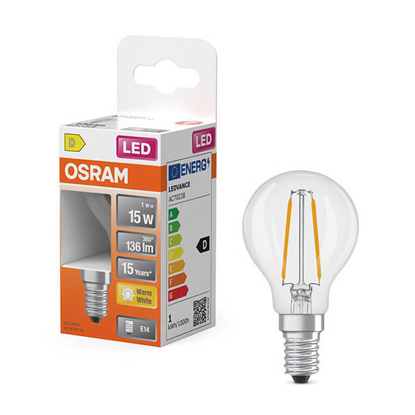 LED lampa E14 | P45 klar | 2700K | 1W (15W) [Osram] LOS01887 - 1