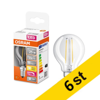 Osram LED lampa E14 | P45 klar | 2700K | 2,2W (25W) dimbar 6st [Osram]  LOS00161