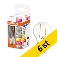 Osram LED lampa E14 | P45 klar | 2700K | 2,8W (25W) dimbar 6st [Osram]  LOS00159