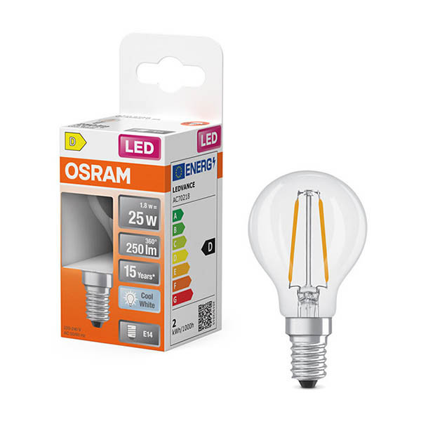 LED lampa E14 | P45 klar | 4000K | 1,8W (25W) [Osram] LOS02164 - 1