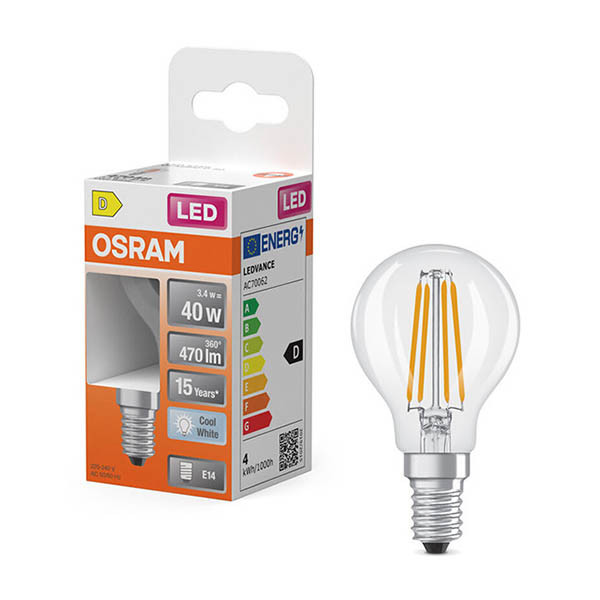 LED lampa E14 | P45 klar | 4000K | 3,4W (40W) [Osram] LOS02168 - 1