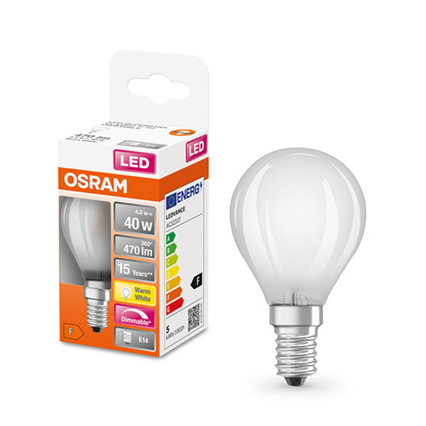 Osram LED lampa E14 | P45 matt | 2700K | 4,8W (40W) dimbar [Osram]  LOS00172 - 1