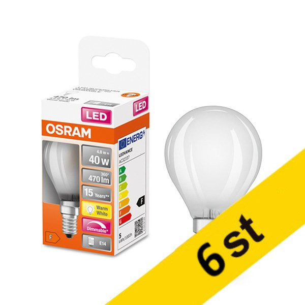 Osram LED lampa E14 | P45 matt | 2700K | 4,8W (40W) dimbar 6st [Osram]  LOS00173 - 1