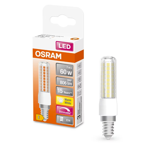 LED lampa E14 | T20 | 2700K | 7W (60W) | dimbar [Osram] LOS00447 - 1