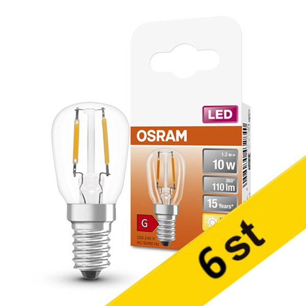 LED lampa E14 | T26 klar | 2700K | 1,3W (10W) [Osram] 6st LOS00355 - 1