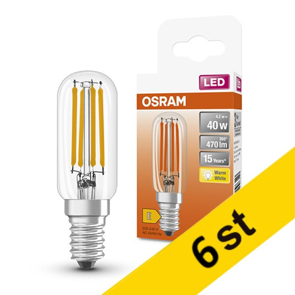 LED lampa E14 | T26 klar | 2700K | 4,2W (40W) [Osram] 6st LOS00359 - 1