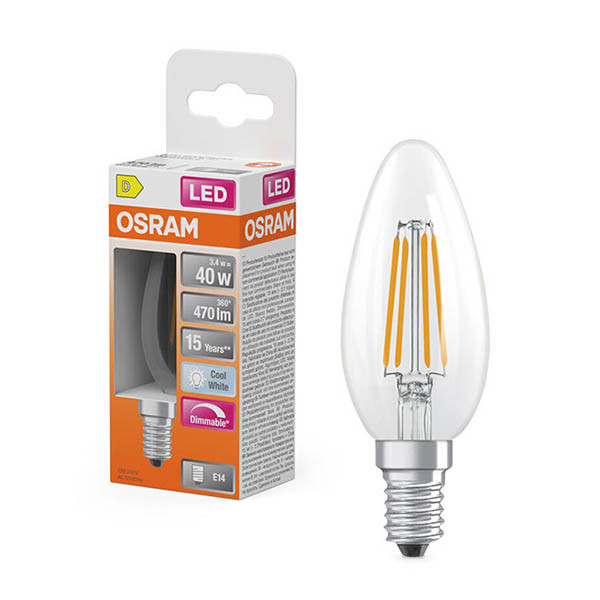LED lampa E14 Dimbar | B35 klar | 4000K | 3,4W (40W) [Osram] LOS02128 - 1
