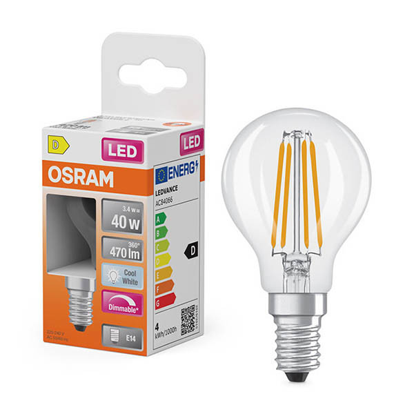 LED lampa E14 Dimbar | P45 klar | 4000K | 3,4W (40W) [Osram] LOS02160 - 1