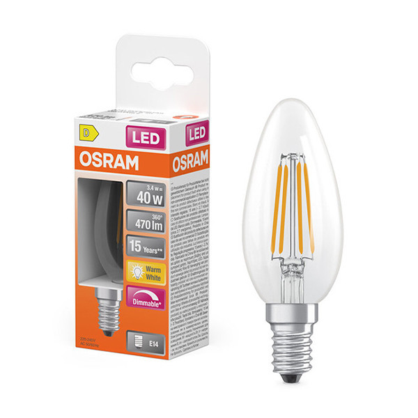 LED lampa E14 dimbar | B35 klar | 2700K | 3,4W (40W) [Osram] LOS01847 - 1