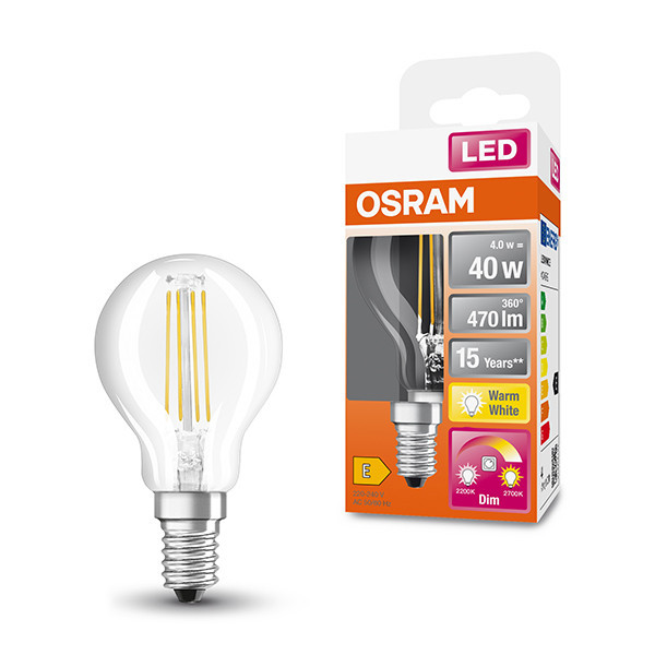 LED lampa E14 dimbar | P40 klar | 2200-2700K | 4W (40W) [Osram] LOS00366 - 1