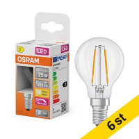 LED lampa E14 dimbar | P45 klar | 2700K | 1,8W (25W) [Osram] 6st LOS01870