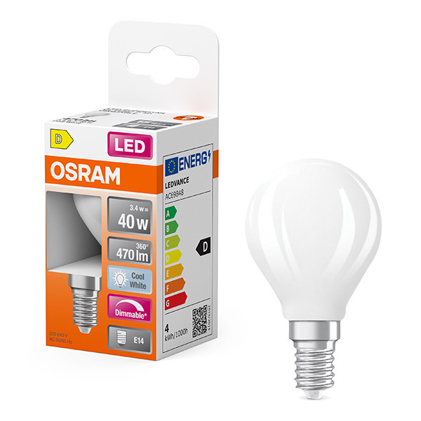 LED lampa E14 dimbar | P45 matt | 4000K | 3,4W (40W) [Osram] LOS01801 - 1