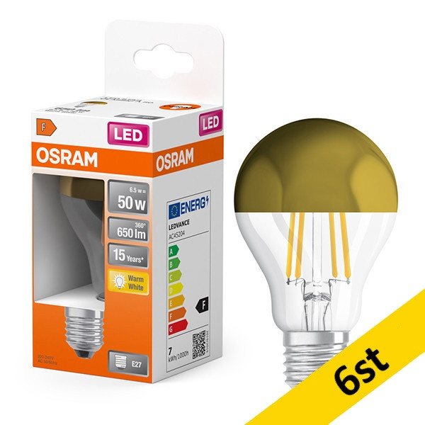 LED lampa E27 | A60 | top coated guld | 2700K | 6,5W (50W) [Osram] 6st LOS01696 - 1