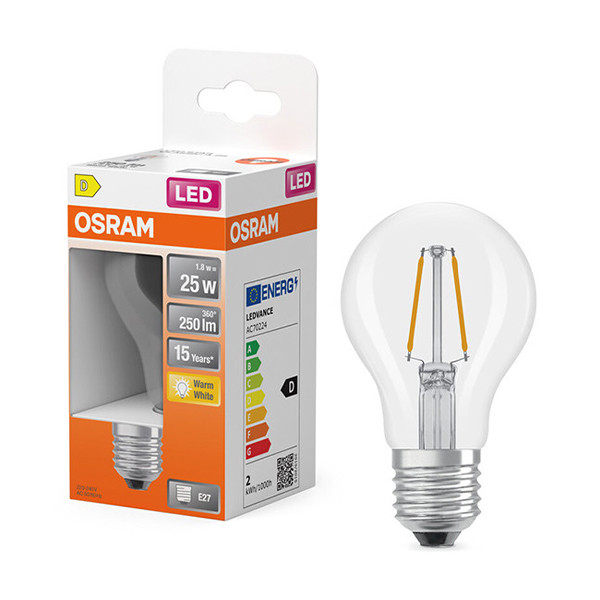 LED lampa E27 | A60 klar | 2700K | 1,8W (25W) [Osram] LOS01821 - 1