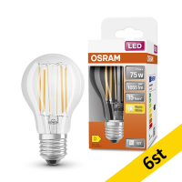 LED lampa E27 | A60 klar | 2700K | 7,5W (75W) [Osram] 6st LOS00081