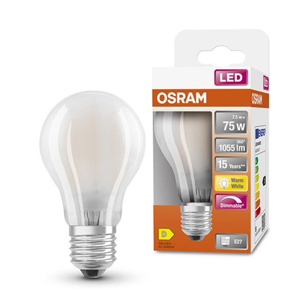 Osram LED lampa E27 | A60 matt | 2700K | 7,5W (75W) dimbar [Osram]  LOS00048 - 1