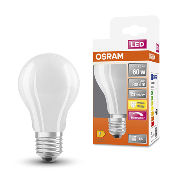 LED lampa E27 | A60 matt | 2700K | 7W (60W) dimbar [Osram]