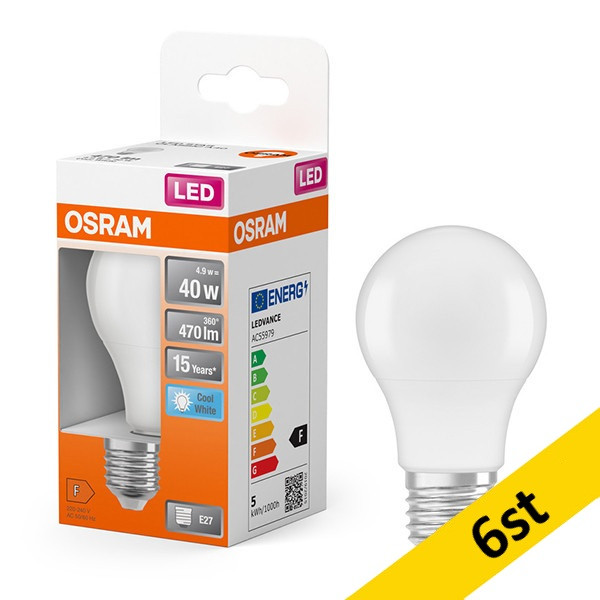LED lampa E27 | A60 matt | 4000K | 4,9W (40W) [Osram] 6st LOS01146 - 1