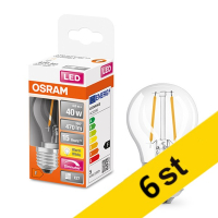 Osram LED lampa E27 | G45 klar | 2700K | 4,8W (40W) dimbar 6st [Osram]  LOS00163