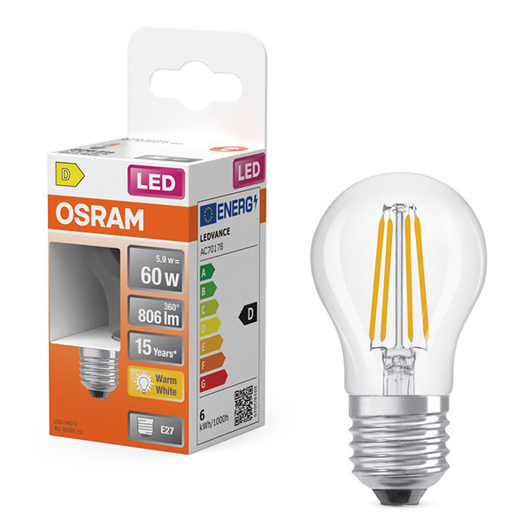 LED lampa E27 | G45 klar | 2700K | 5,5W (60W) [Osram] LOS01241 - 1