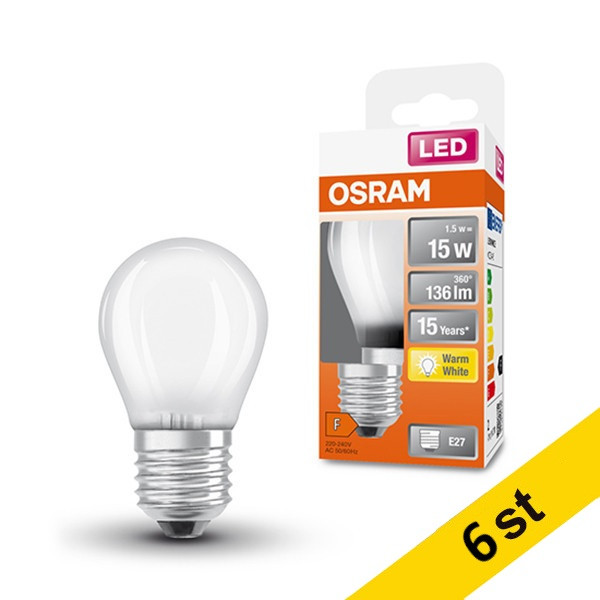 LED lampa E27 | G45 matt | 2700K | 1.5W (15W) 6st [Osram]