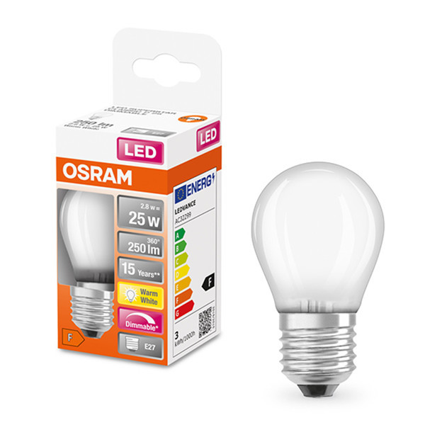 Osram LED lampa E27 | G45 matt | 2700K | 2,2W (25W) dimbar [Osram]  LOS00166 - 1