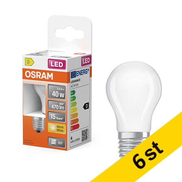 LED lampa E27 | G45 matt | 2700K | 3,4W (40W) [Osram] 6st LOS01904 - 1