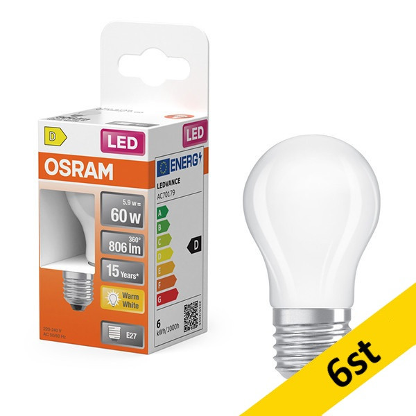 LED lampa E27 | G45 matt | 2700K | 5,9W (60W) | [Osram] 6st LOS01256 - 1