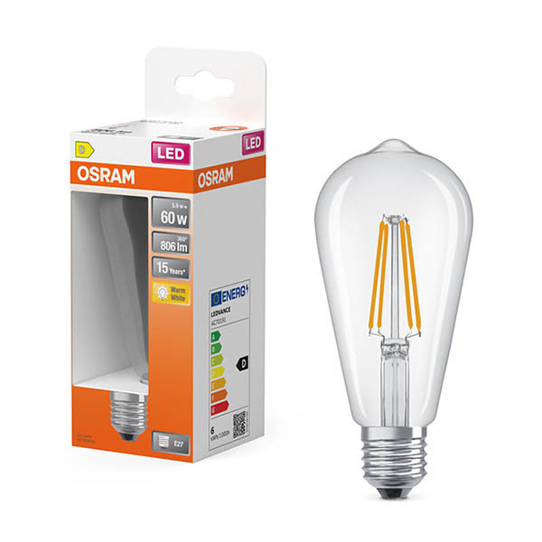LED lampa E27 | ST64 klar | 2700K | 5,9W (60W) [Osram] LOS01911 - 1