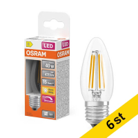 LED lampa E27 Dimbar | B35 klar | 2700K | 3,4W (40W) [Osram] 6st LOS02131