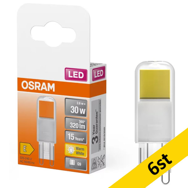 LED lampa G9 | COB | 2700K | 2,6W (30W) [Osram] 6st LOS01118 - 1