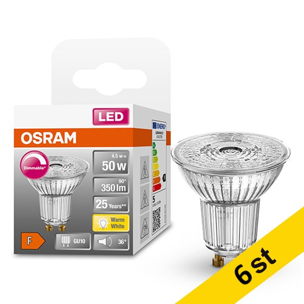 Osram LED spotlight GU10 | 2700K | 4.5W (50W) dimbar 6st [Osram]  LOS00263 - 1