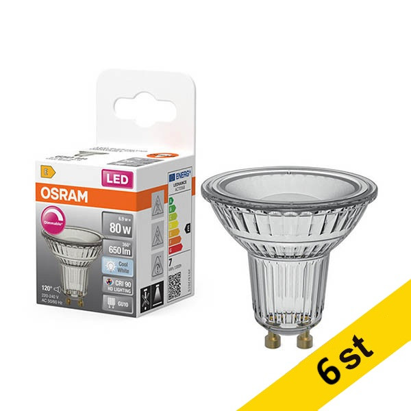 LED spotlight GU10 Dimbar | PAR16 | 4000K | 6,9W (51W) [Osram] 6st LOS02187 - 1