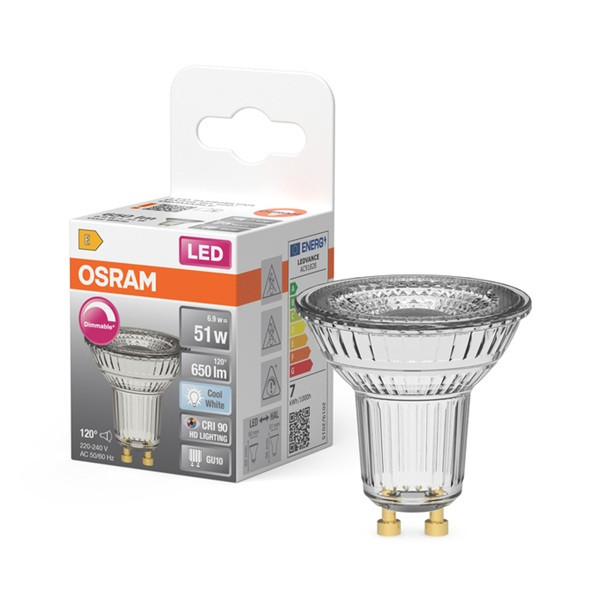 LED spotlight GU10 Dimbar | PAR16 | 4000K | 6,9W (51W) [Osram] LOS02186 - 1