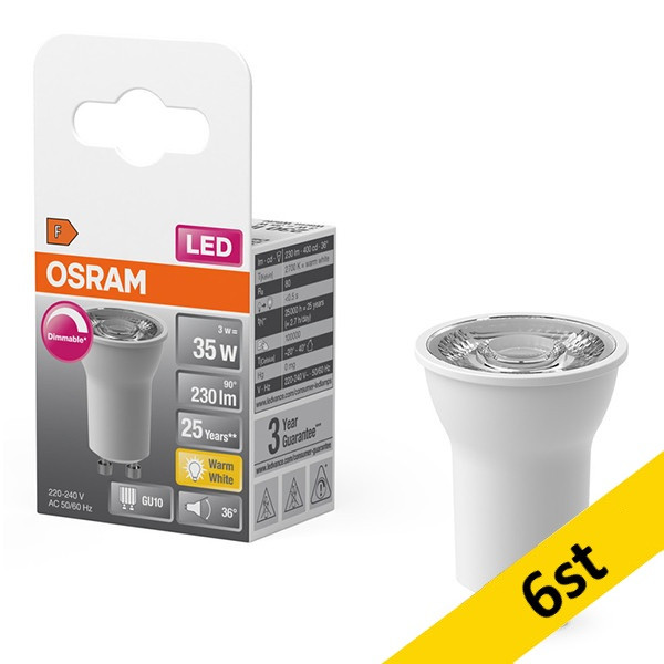LED spotlight GU10 dimbar | 2700K | 3W (35W) [Osram] 6st LOS01128 - 1