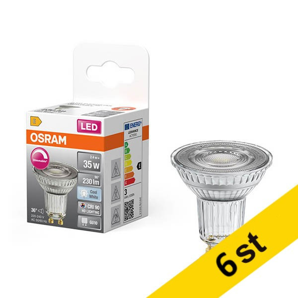LED spotlight GU10 dimbar | 4000K | 2,4W (35W) [Osram] 6st LOS01920 - 1