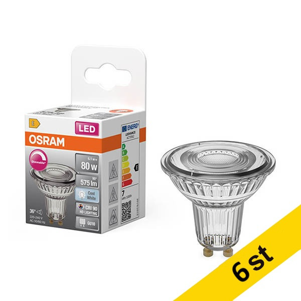 LED spotlight GU10 dimbar | 4000K | 6,1W (80W) [Osram] 6st LOS01928 - 1