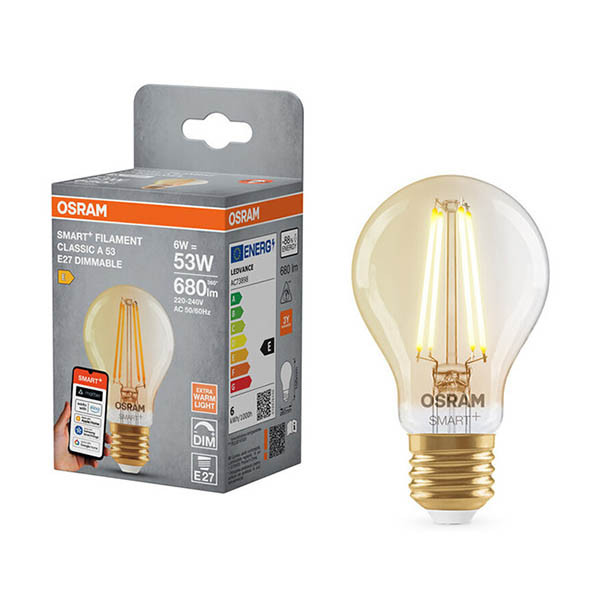 Smart lampa E27 dimbar | A60 | guld | 2400K | 6W [Osram] LOS02003 - 1