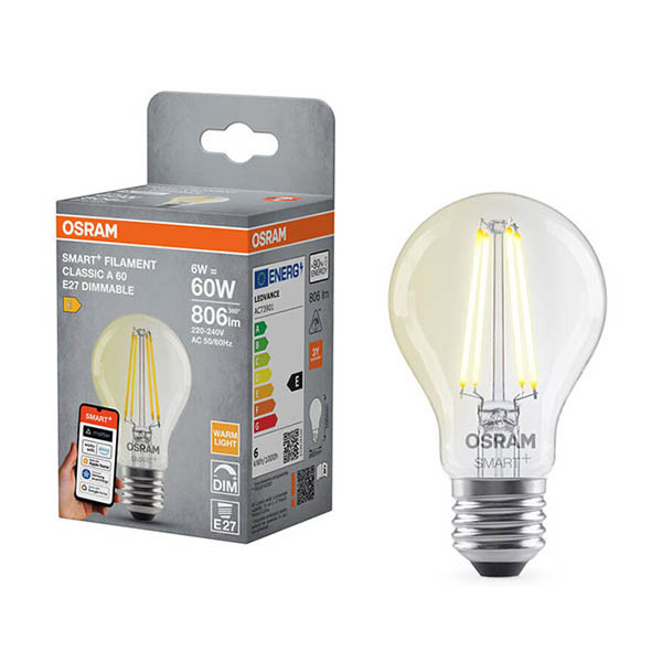 Smart lampa E27 dimbar | A60 | klar | 2700K | 6W (60W) [Osram] LOS02000 - 1