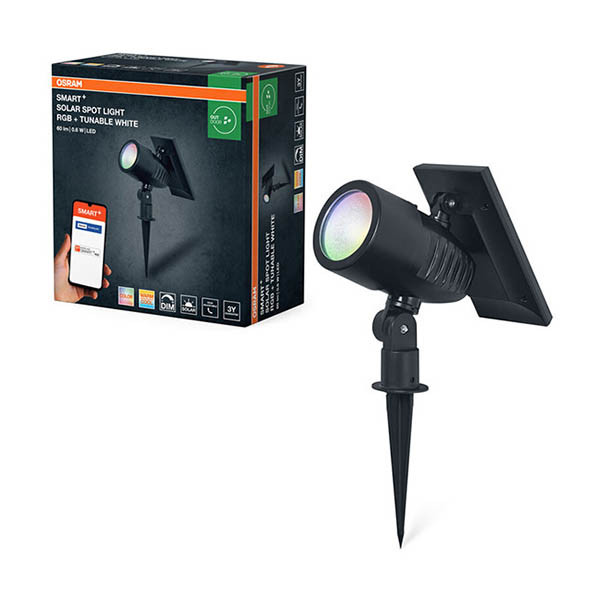 Solcellslampa Smart+ Solar spot | 0.6W | RGB + 3000-6500K | sensor | IP44 [Osram] LOS02093 - 1