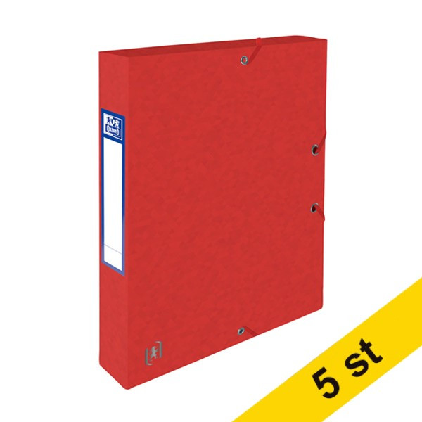 Oxford Dokumentbox med gummiband | 40mm | Oxford elastobox Top File+ | röd | 5st  260242 - 1