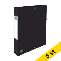 Oxford Dokumentbox med gummiband | 40mm | Oxford elastobox Top File+ | svart | 5st  260241