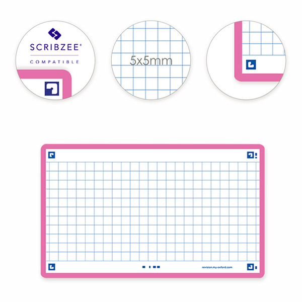 Skrivkort A7 fuchsia (rutig) | Oxford | 80st 260206 - 3